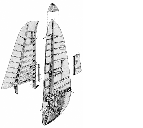 Raio-x da empenagem vertical